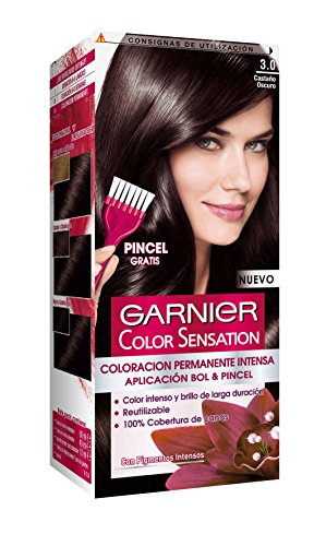 Garnier Color Sensation - Tinte Permanente Castaño Oscuro 3.0, disponible en más de 20 tonos