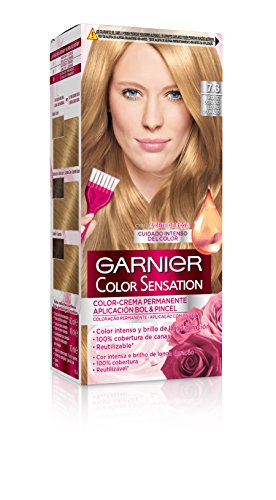 Garnier Color Sensation - Tinte Permanente Rubio Dorado 7.3, disponible en más de 20 tonos