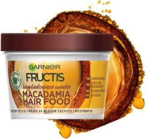 Garnier Fructis Macadamia Hair Food Mascarilla alisadora para cabello seco y rebelde 390 ml