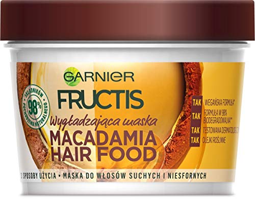 Garnier Fructis Macadamia Hair Food Mascarilla alisadora para cabello seco y rebelde 390 ml