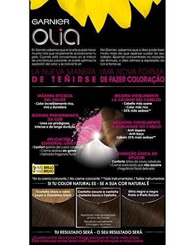 Garnier Olia coloración permanente sin amoniaco para un olor agradable con aceites florales de origen natural - Castaño 4.0