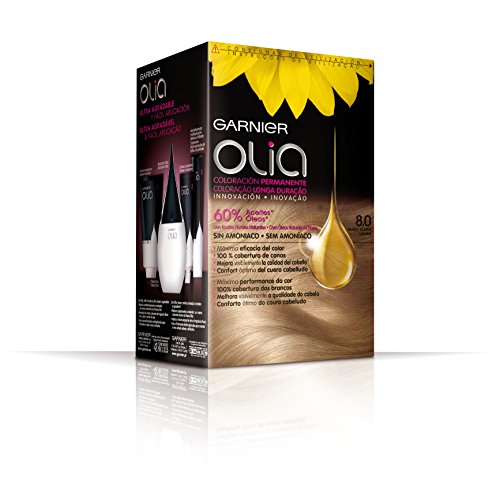 Garnier Olia Coloración Permanente, Tono 8.0 Rubio Claro - 20 cl