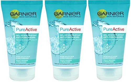 Garnier - Pure Activo - Exfoliante - Gel exfoliante anti puntos negros Lote 3