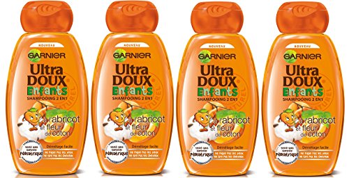 Garnier - Ultra Suave y niños de algodón de la flor de albaricoque - Niños Champú 400ml - juego de 4