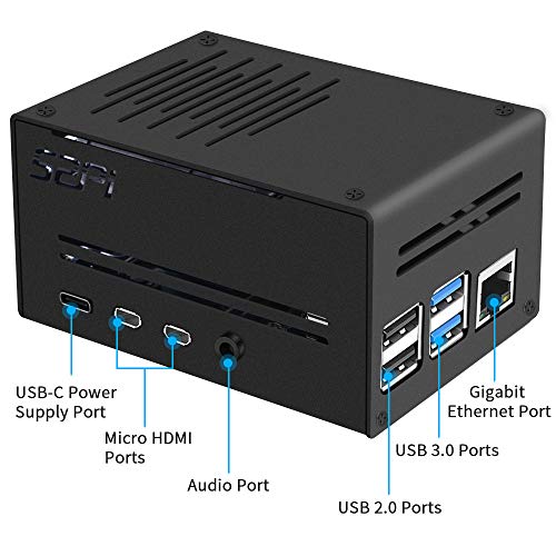 GeeekPi Raspberry Pi 4 Caja de metal con ventilador, Raspberry Pi 4B Caja con Raspberry Pi Refrigerador de CPU de bajo perfil, Raspberry Pi Horizontal ICE Tower Cooler