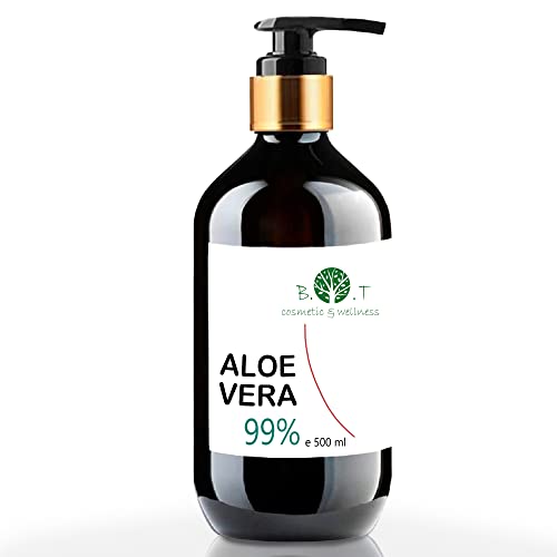 Gel de Aloe Vera 100% Puro & Ecológico. TRIPLE ACCIÓN: Nutritivo, Reparador & Protector de la Piel (Cara & Cuerpo). Hidratante del Cabello & Barba. 100% Natural, Puro & Ecológico - 500 ml