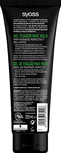 Gel Max Hold, 6uds de 250ml (1.500ml), Sin siliconas, 48h de peinado bajo control, Efecto mojado, Cabello como recién salido de la peluquería