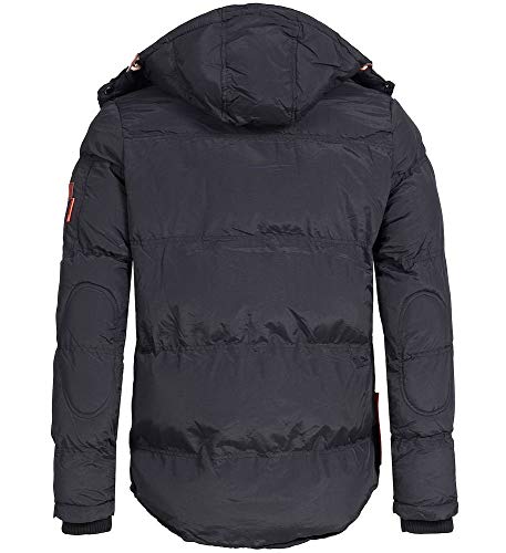 Geographical Norway - Chaqueta acolchada de invierno para hombre, con capucha (Negro, L)