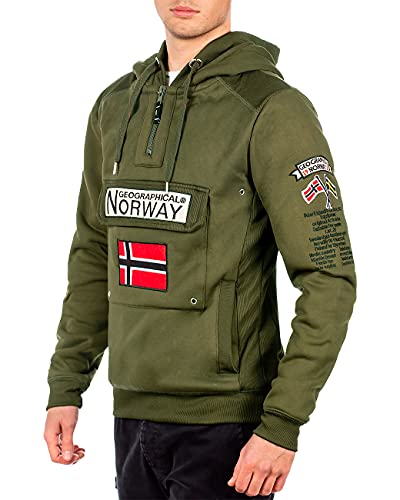 Geographical Norway Sudadera con capucha para hombre caqui L