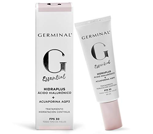 Germinal - Crema Facial Hidratante y Nutritiva con Ácido Hialurónico, Activador de Acuaporinas y Aceite de Marula, Antipolución y FPS 30, Essential Hidraplus - 50 ml