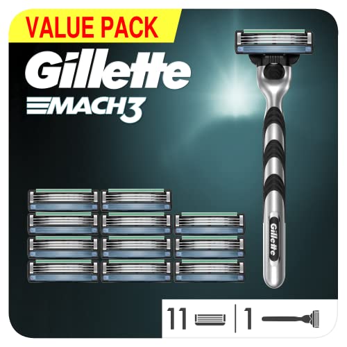 Gillette Mach3 Maquinilla de Afeitar Hombre + 12 Cuchillas de Recambio