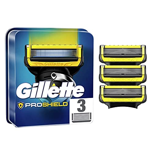 Gillette ProShield Cuchillas de Afeitar Hombre, Paquete de 3 Cuchillas de Recambio