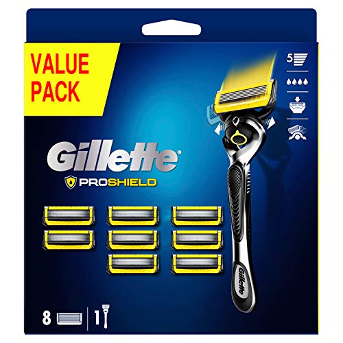 Gillette ProShield Maquinilla de Afeitar Hombre con Tecnología FlexBall + 9 Cuchillas de Recambio