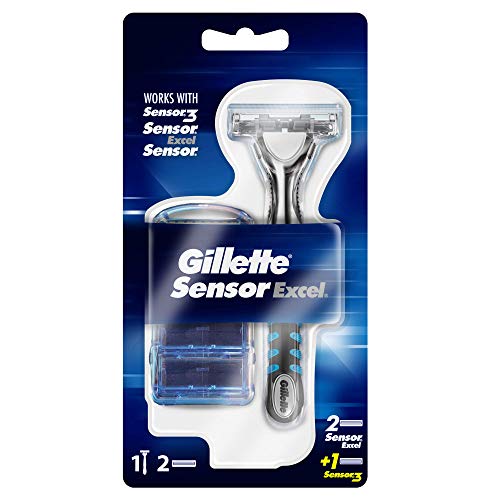 Gillette Sensor Excel Maquinilla de afeitar para hombre + 2 Recambios Sensor Excel y 1 Recambio Sensor3