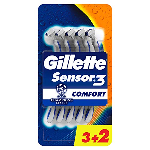 Gillette Sensor3 Comfort - Cuchillas de afeitar desechables para hombre (5 unidades)