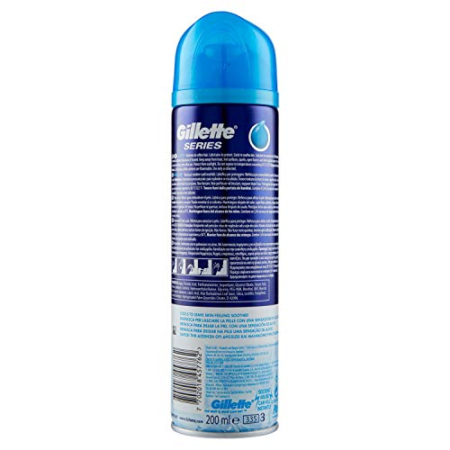 Gillette Series Sensitive Cool Gel de Afeitado para Hombres, 200 ml