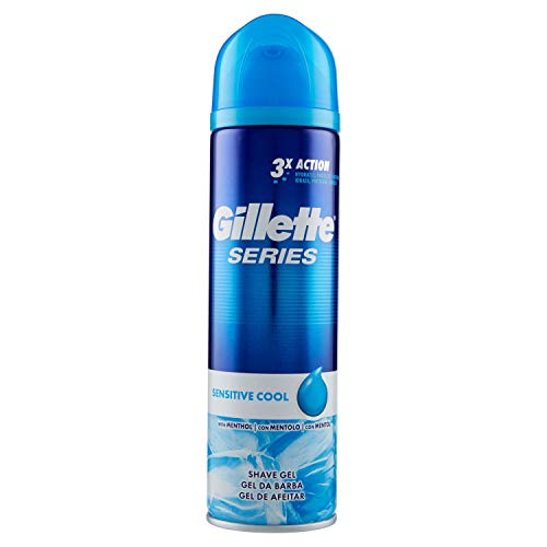 Gillette Series Sensitive Cool Gel de Afeitado para Hombres, 200 ml