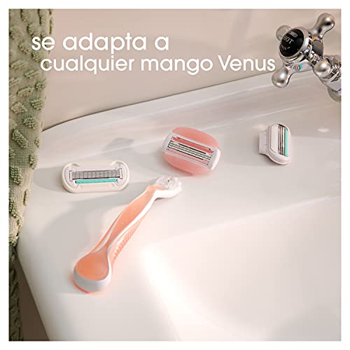 Gillette Venus ComfortGlide Spa Breeze Cuchillas de Afeitar Mujer, Paquete de 4 Cuchillas de Recambio