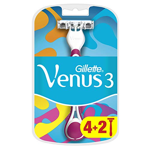 Gillette Venus3 - Cuchillas de afeitar desechables para mujer (6 unidades por paquete)