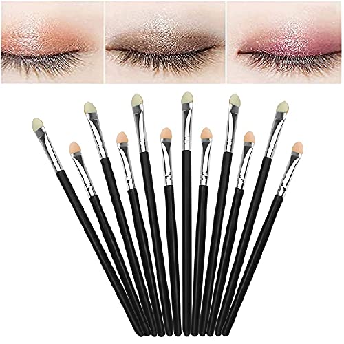 GIRAFEDA 12 Pcs Aplicador de Sombras en Esponja Pincel Sombra de Ojos Brocha Difuminar Ojos Pinceles Maquillaje Ojos Brocha con Esponja en la Punta para Aplicar las Sombras para Maquillaje de Ojos