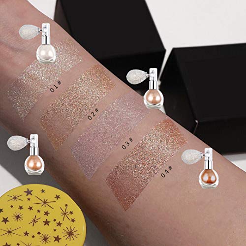 GL-Turelifes Highlighter Polvo suelto Spray Glitter Powder Spray Shimmer Sparkle Powder Maquillaje en aerosol para cabello Cara Cosmética corporal (#1)