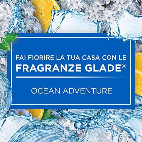 Glade Sense & Spray, ambientadores para ambiente, fragancia Ocean Adventure, 4 dispensadores y 4 recambios