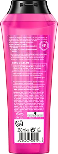 GLISS - Champú Long&Sublime, 370 ml, para cabello largo con raíces grasas, Gama protectora