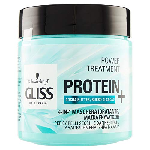 Gliss - Mascarilla Capilar Hidratante 4 En 1 - Para pelo normal - Con Manteca De Cacao - 400Ml, Fórmula vegana y sin colorantes artificiales