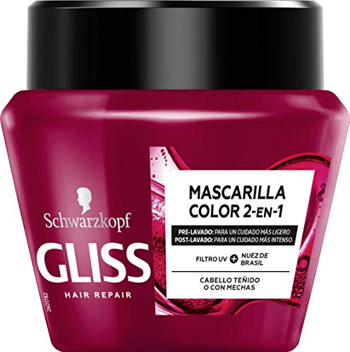 Gliss - Mascarilla para pelo teñido o con mechas - Ultimate Color – 6uds de 300ml (1.800ml) – Gama protectora color