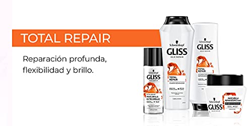 Gliss - Mascarilla Total Repair, 300 ml, para cabello seco, Gama reparación