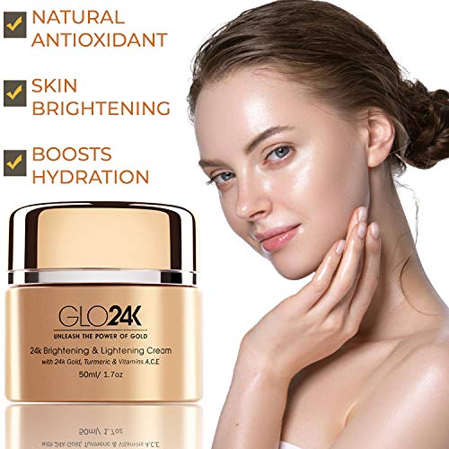 GLO24K Crema aclarante y aclaradora con oro de 24 k, cúrcuma y vitaminas A, C, E