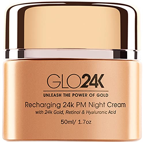 GLO24K Retinol Night Cream con 24k, fórmula antienvejecimiento con ácido hialurónico