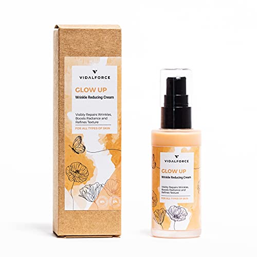 GLOW UP, Crema Antiarrugas Mujer -Explosión Antioxidante en la piel con 38 Activos Naturales como Astaxantina, vitamina C facial, Retinol puro para la cara o Colageno - Crema Hidratante Facial Mujer