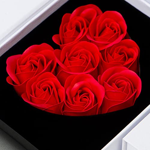 Gobesty Juego de Rosas Eternas, Lápiz Labial Caja de Regalo Caja de Regalo, Flor de Jabón, Rosa Eterna Regalo Romántico, Flores Preservadas Eterna Hecha a Mano Rosa para el Día de San Valentín