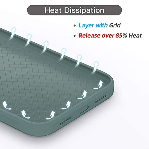 GOODVISH Funda de Silicona Líquida Ultrafina para iPhone 11 6,1 Pulgadas, Protección de la Pantalla y la Cámara, Especial Diseño de Borde Recto, Disipación de Calor Rápido (Verde)
