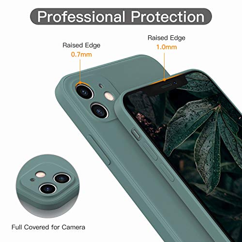 GOODVISH Funda de Silicona Líquida Ultrafina para iPhone 11 6,1 Pulgadas, Protección de la Pantalla y la Cámara, Especial Diseño de Borde Recto, Disipación de Calor Rápido (Verde)