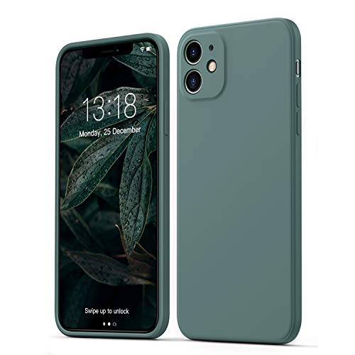 GOODVISH Funda de Silicona Líquida Ultrafina para iPhone 11 6,1 Pulgadas, Protección de la Pantalla y la Cámara, Especial Diseño de Borde Recto, Disipación de Calor Rápido (Verde)