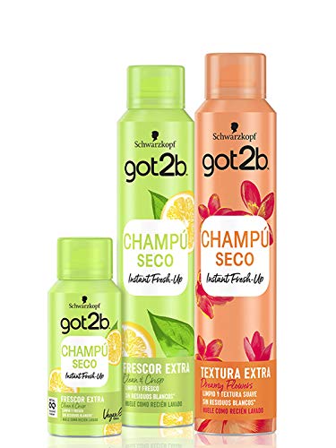 Got2b - Champú Seco Textura Extra - 3uds de 200ml (600ml) – Refresca tu cabello al instante – Óptimo para peinados