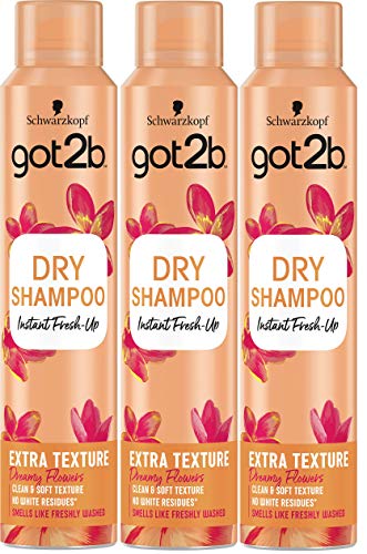 Got2b - Champú Seco Textura Extra - 3uds de 200ml (600ml) – Refresca tu cabello al instante – Óptimo para peinados