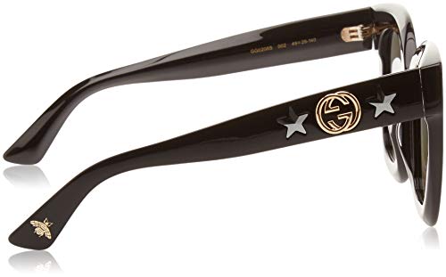 Gucci GG0208S 002 Gafas de Sol, Negro (2/Grey), 49 para Mujer