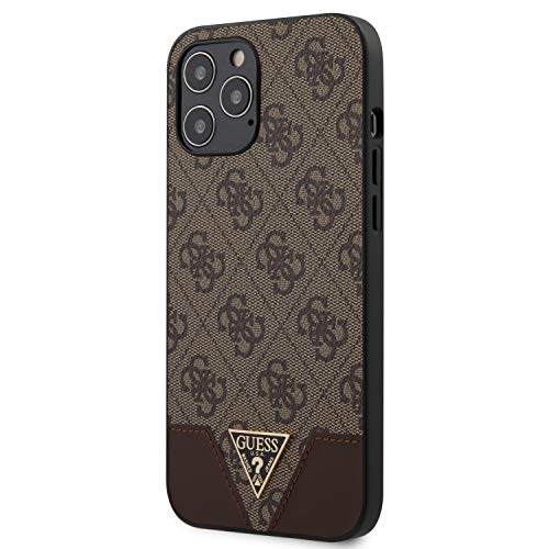 Guess GUHCP12LPU4GHBR 4G Triangle Collection - Funda para iPhone 12 Pro MAX 6,7", Color marrón