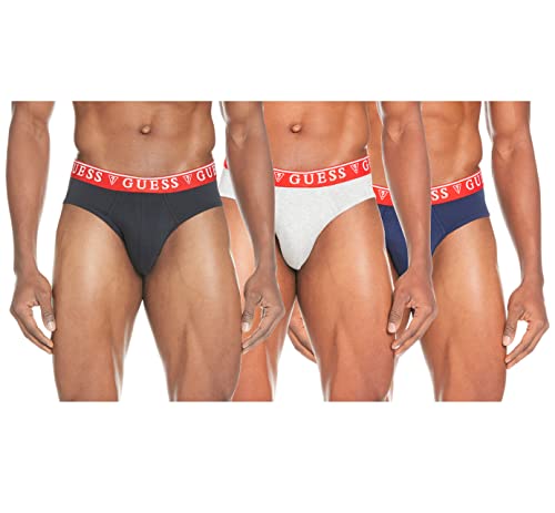 GUESS Men's Brian Hero Brief 3PACK, Grey Melange Mix, L