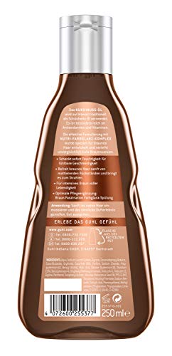 Guhl Braun Fascination Champú – 250 ml – Cabello luminoso – Protección del color y brillo para marrón natural o teñido