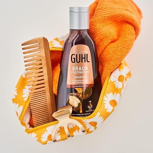 Guhl Braun Fascination Champú – 250 ml – Cabello luminoso – Protección del color y brillo para marrón natural o teñido