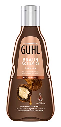 Guhl Braun Fascination Champú – 250 ml – Cabello luminoso – Protección del color y brillo para marrón natural o teñido