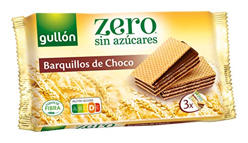 Gullón ZERO sin azúcares Barquillos Sabor Chocolate, 3 X 60G, 180 Gramos