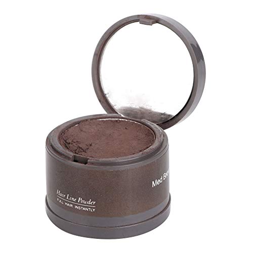 Hair Line Powder Hairline Beauty Cosmetics para rellenar el cabello fino, Hairline Shadow Powder con un soplo y espejo para mujeres y hombres.(Marrón medio)