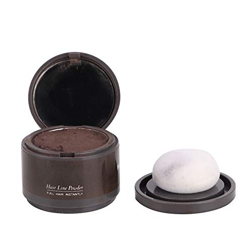 Hair Line Powder Hairline Beauty Cosmetics para rellenar el cabello fino, Hairline Shadow Powder con un soplo y espejo para mujeres y hombres.(Marrón medio)