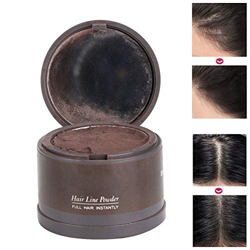 Hair Line Powder Hairline Beauty Cosmetics para rellenar el cabello fino, Hairline Shadow Powder con un soplo y espejo para mujeres y hombres.(Marrón medio)