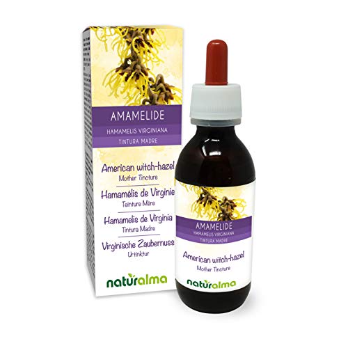 Hamamelis de Virginia o Avellano de bruja (Hamamelis virginiana) hojas Tintura Madre sin alcohol Naturalma | Extracto líquido gotas 120 ml | Complemento alimenticio | Vegano